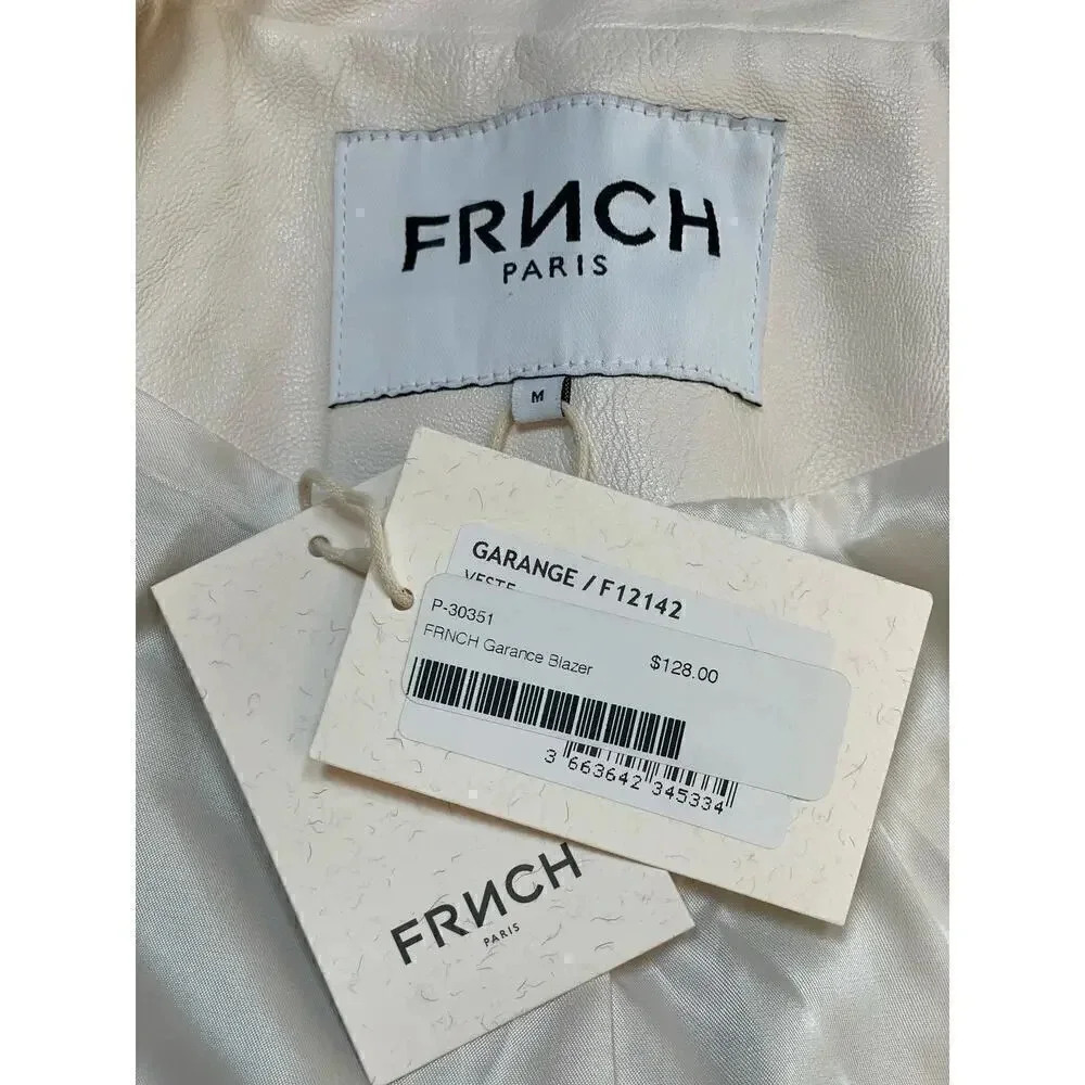 FRNCH Garance Cream Vegan Leather Blazer - Picture 6 of 8